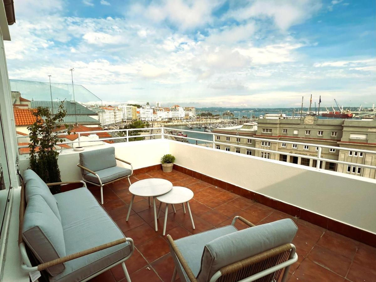 Atico Con Dos Terrazas E Increibles Vistas En Pleno Centro De La Coruña Eksteriør bilde